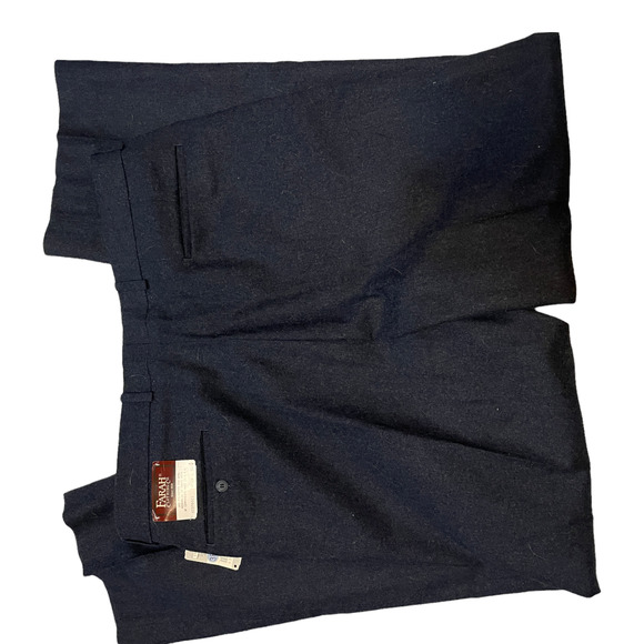 Vintage Farah Wool Blend Men's Dress Pants Trousers Dark Blue Size 38 x 32 NWT - Picture 3 of 8